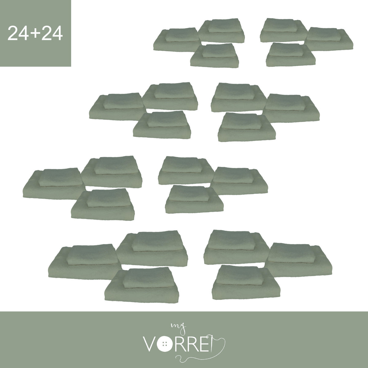 Coppia Spugna Viso+Ospite (24+24) Gr 450 MQ Cotone 100%| Misura Viso 60x110cm - Ospite 35x53cm
