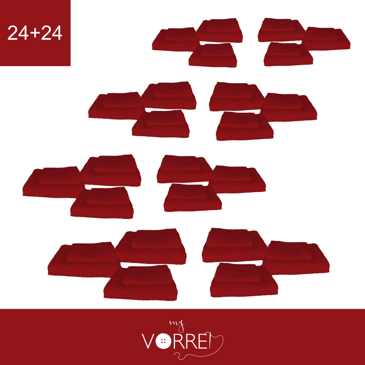 Coppia Spugna Viso+Ospite (24+24) Gr 450 MQ Cotone 100%| Misura Viso 60x110cm - Ospite 35x53cm