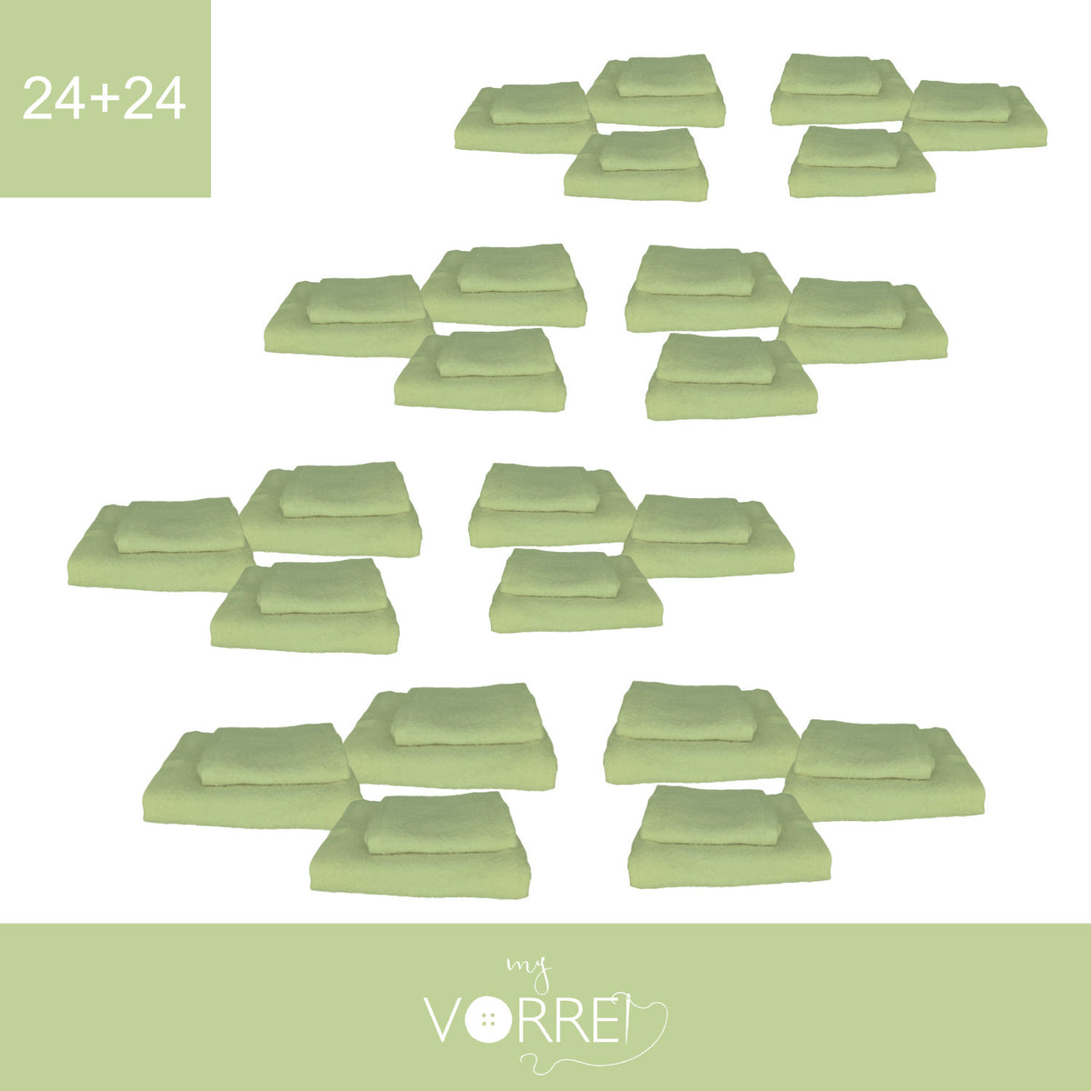 Coppia Spugna Viso+Ospite (24+24) Gr 450 MQ Cotone 100%| Misura Viso 60x110cm - Ospite 35x53cm