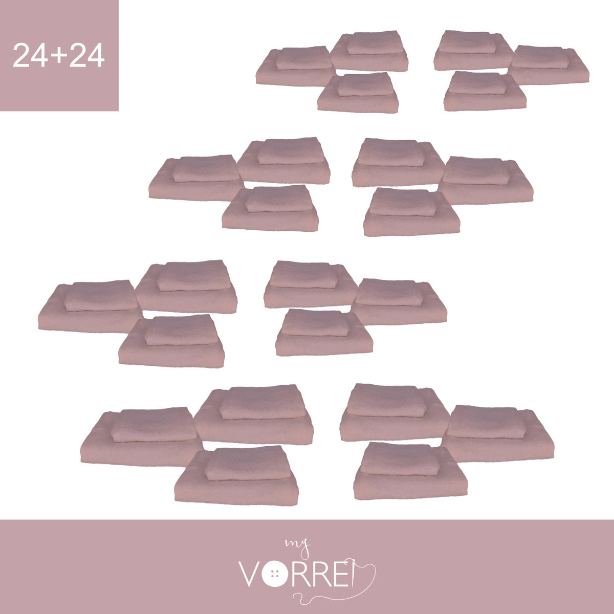 Coppia Spugna Viso+Ospite (24+24) Gr 450 MQ Cotone 100%| Misura Viso 60x110cm - Ospite 35x53cm