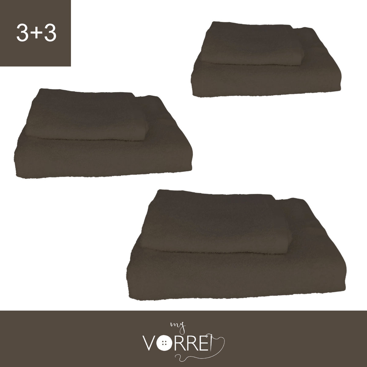 Coppia Spugna Viso+Ospite (3+3) Gr 450 MQ Cotone 100%| Misura Viso 60x110cm - Ospite 35x53cm