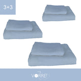 Coppia Spugna Viso+Ospite (3+3) Gr 450 MQ Cotone 100%| Misura Viso 60x110cm - Ospite 35x53cm