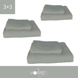 Coppia Spugna Viso+Ospite (3+3) Gr 450 MQ Cotone 100%| Misura Viso 60x110cm - Ospite 35x53cm