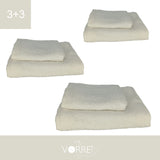Coppia Spugna Viso+Ospite (3+3) Gr 450 MQ Cotone 100%| Misura Viso 60x110cm - Ospite 35x53cm