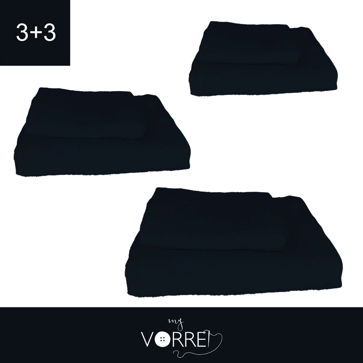 Coppia Spugna Viso+Ospite (3+3) Gr 450 MQ Cotone 100%| Misura Viso 60x110cm - Ospite 35x53cm