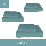 Coppia Spugna Viso+Ospite (3+3) Gr 450 MQ Cotone 100%| Misura Viso 60x110cm - Ospite 35x53cm