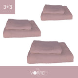 Coppia Spugna Viso+Ospite (3+3) Gr 450 MQ Cotone 100%| Misura Viso 60x110cm - Ospite 35x53cm