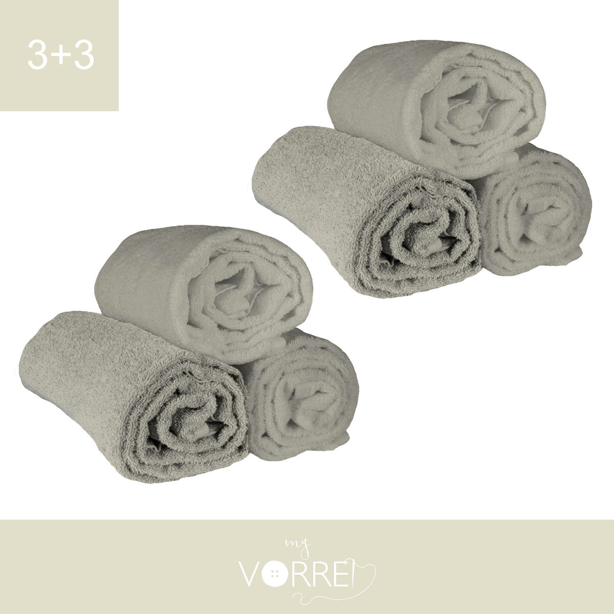Telo Bagno - 3+3 in Spugna Cotone 100 cm 100x150