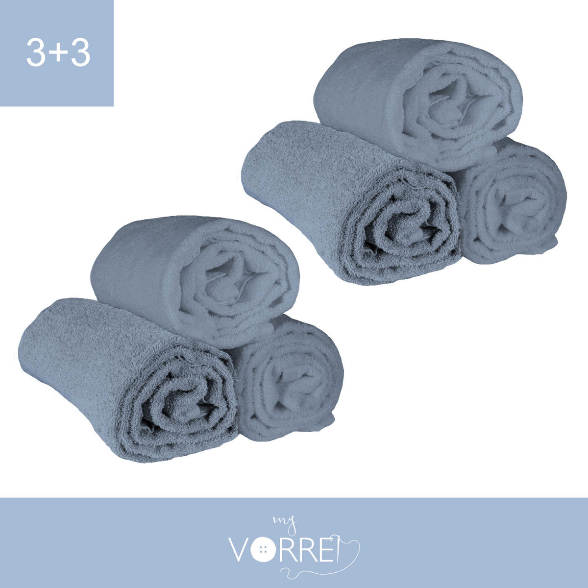 Telo Bagno - 3+3 in Spugna Cotone 100 cm 100x150