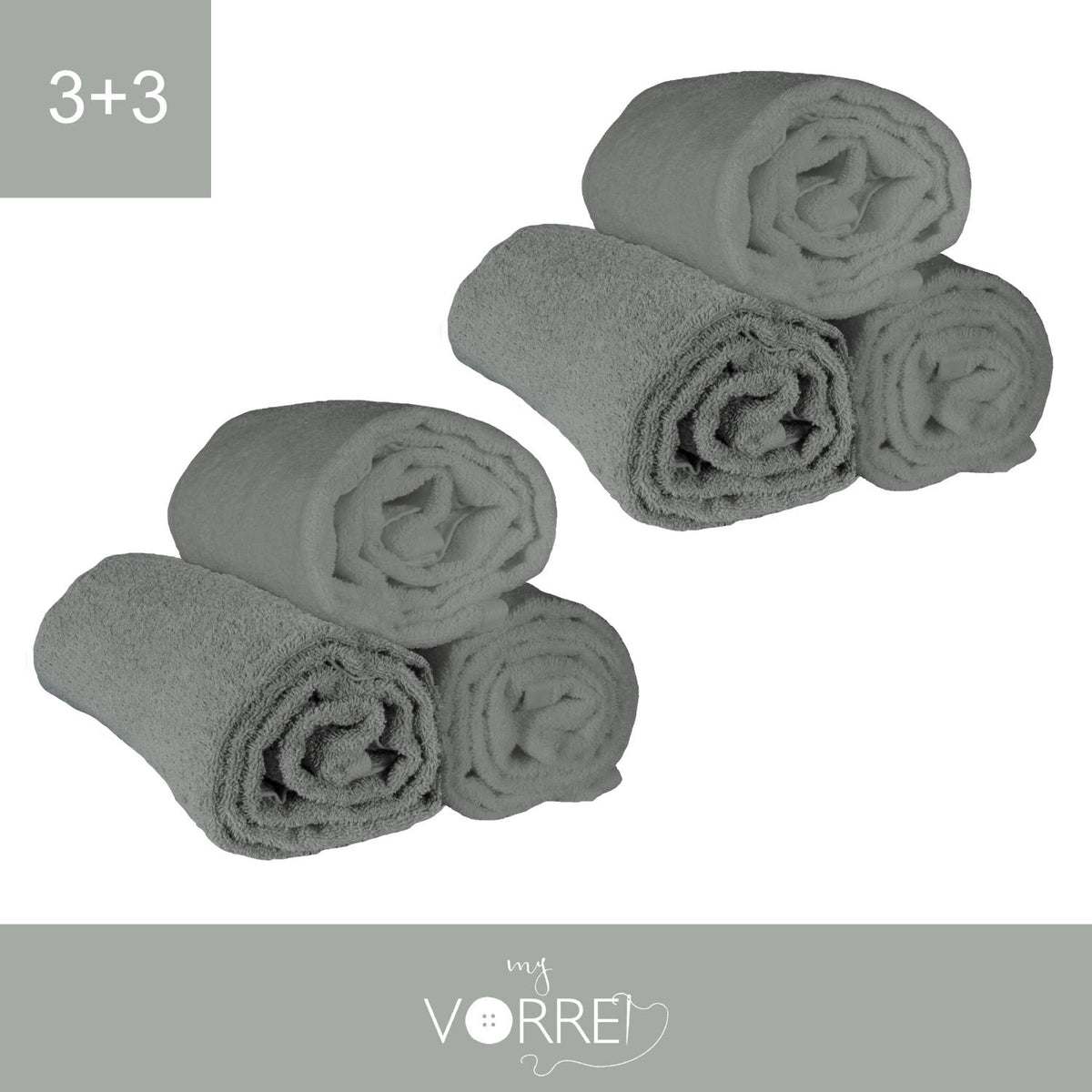 Telo Bagno - 3+3 in Spugna Cotone 100 cm 100x150