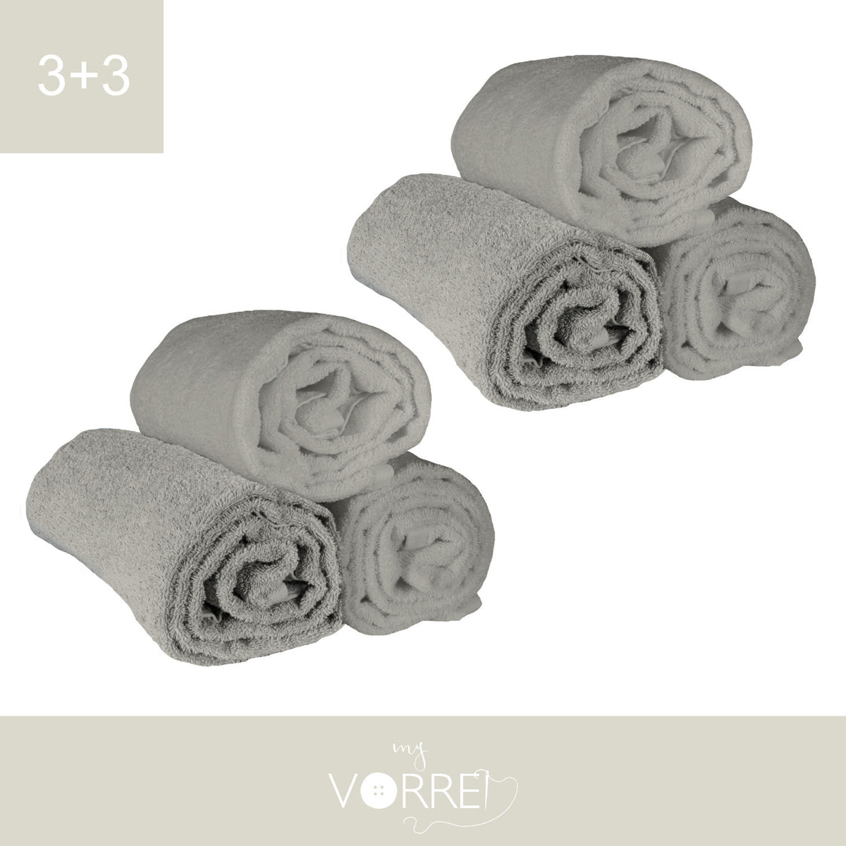 Telo Bagno - 3+3 in Spugna Cotone 100 cm 100x150
