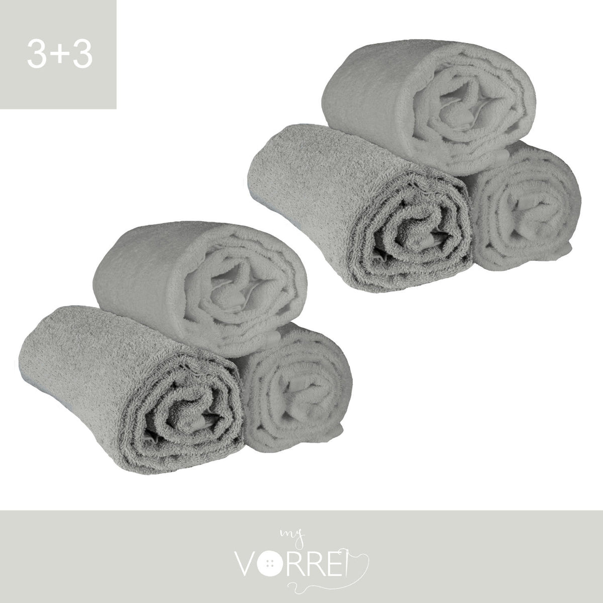 Telo Bagno - 3+3 in Spugna Cotone 100 cm 100x150