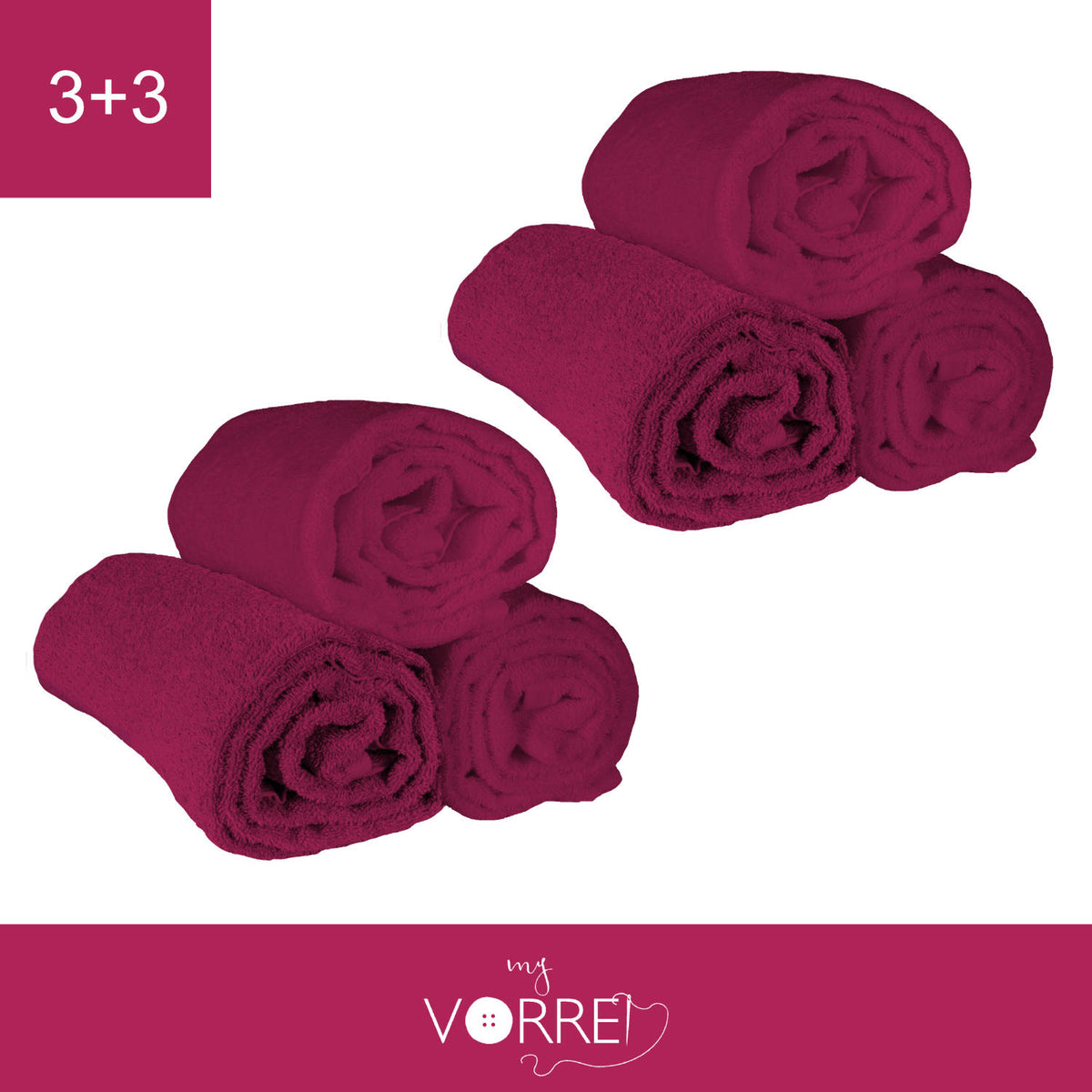 Telo Bagno - 3+3 in Spugna Cotone 100 cm 100x150