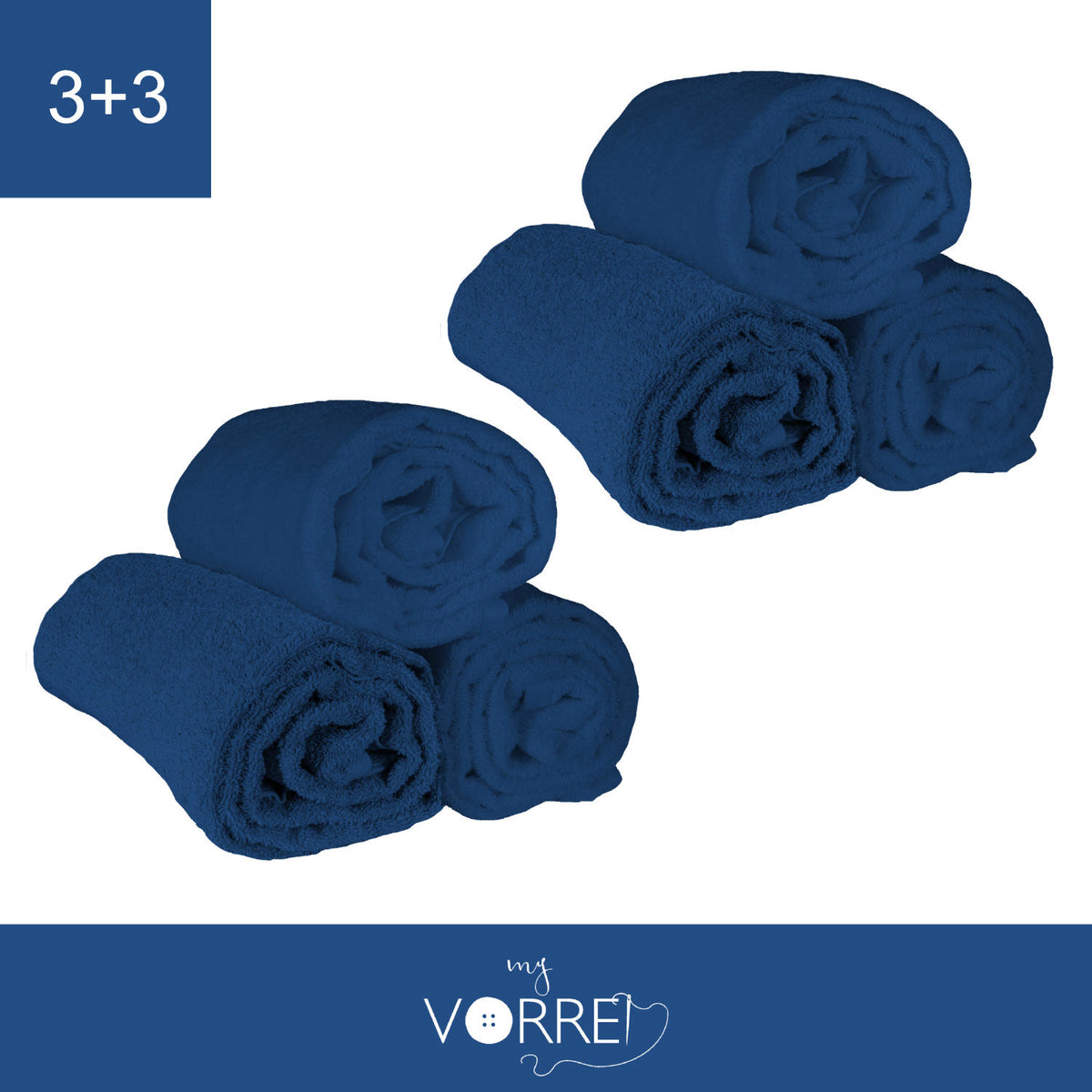 Telo Bagno - 3+3 in Spugna Cotone 100 cm 100x150