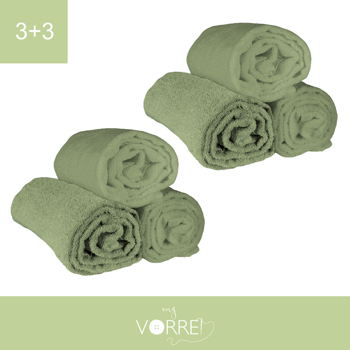 Telo Bagno - 3+3 in Spugna Cotone 100 cm 100x150