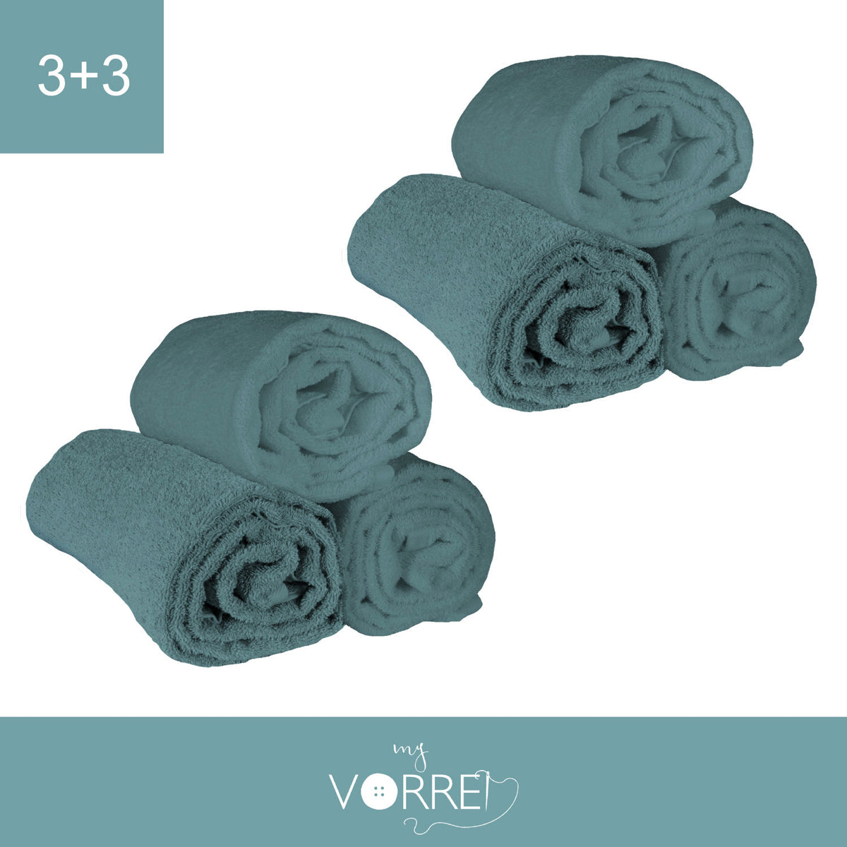 Telo Bagno - 3+3 in Spugna Cotone 100 cm 100x150