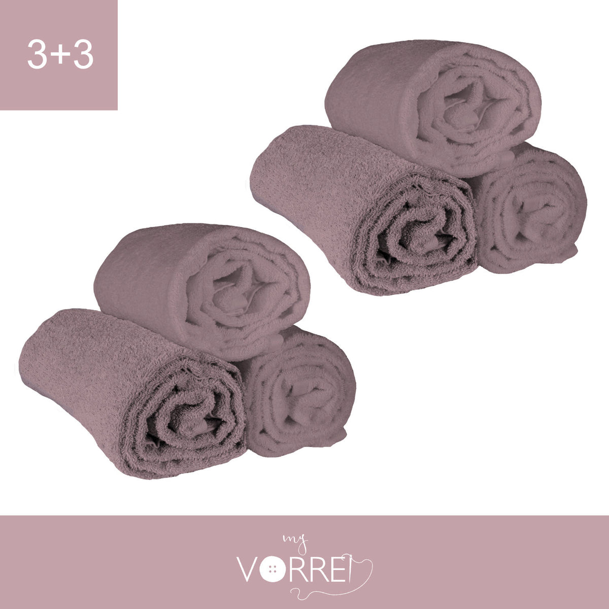 Telo Bagno - 3+3 in Spugna Cotone 100 cm 100x150