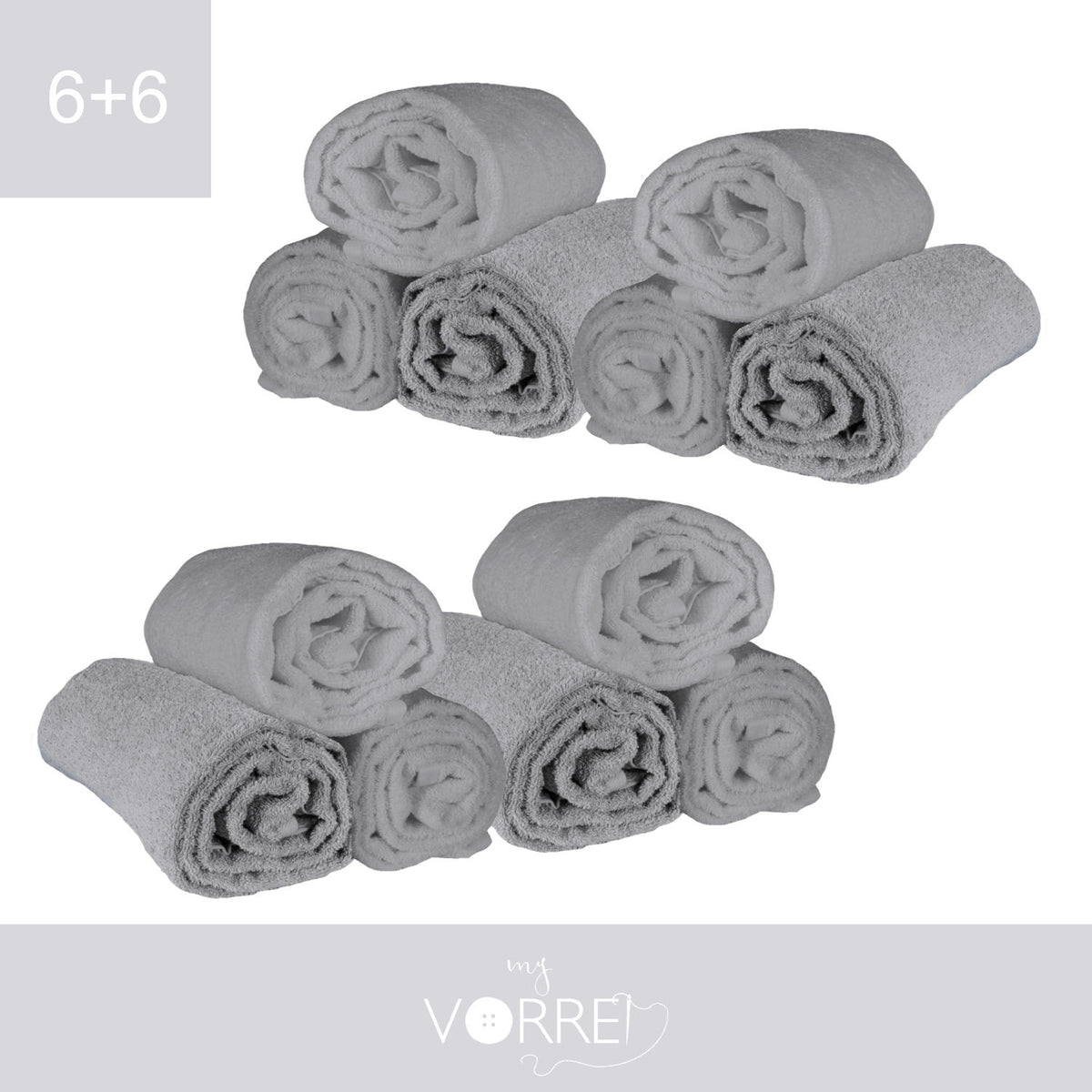 Telo Bagno - 6+6 in Spugna Cotone 100% 450 Gr cm 100x150