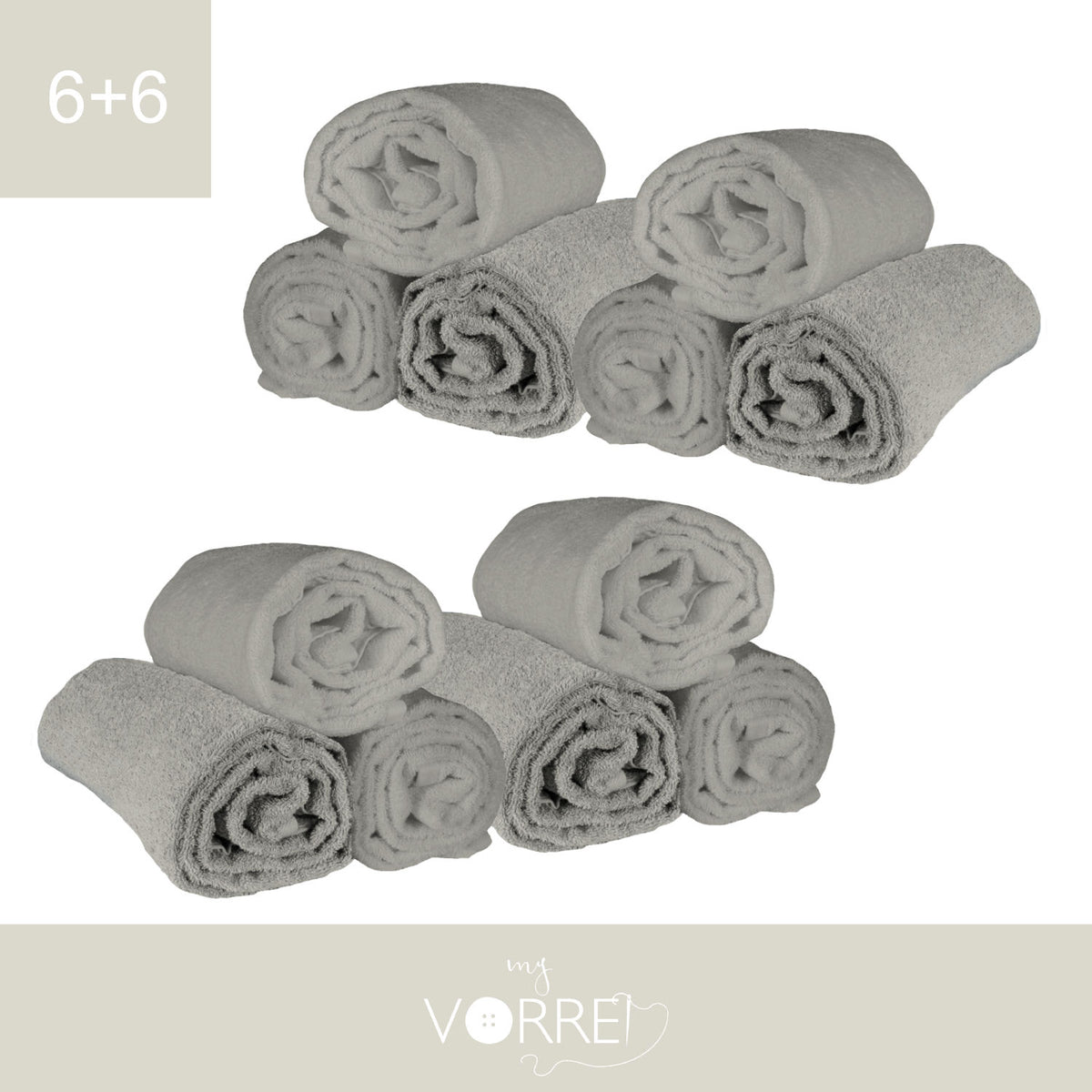 Telo Bagno - 6+6 in Spugna Cotone 100% 450 Gr cm 100x150