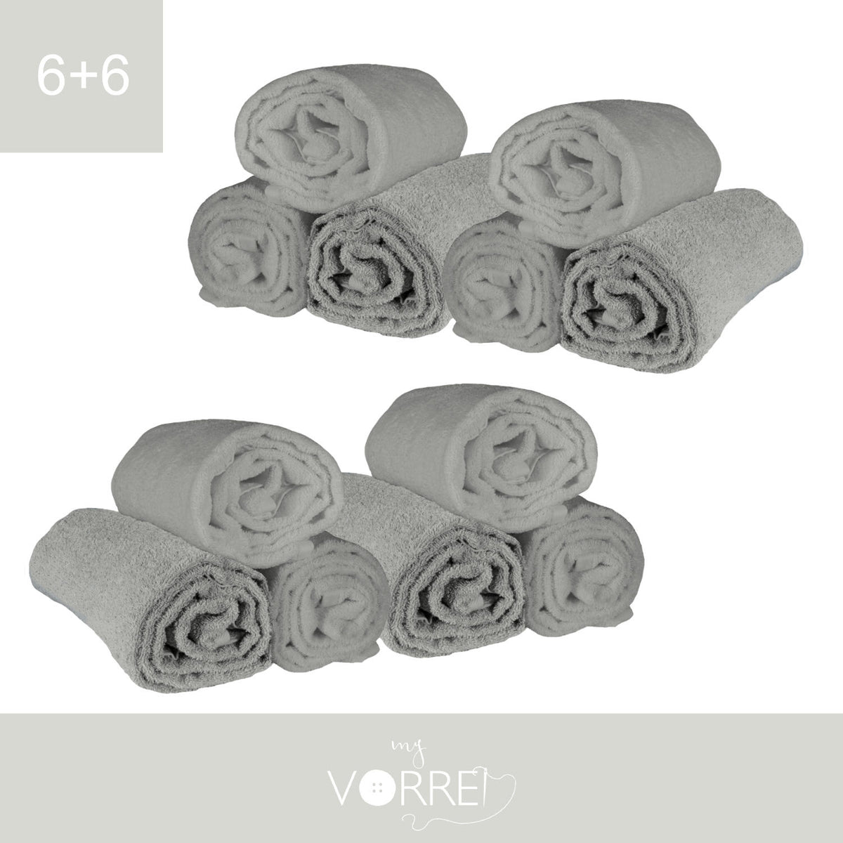 Telo Bagno - 6+6 in Spugna Cotone 100% 450 Gr cm 100x150