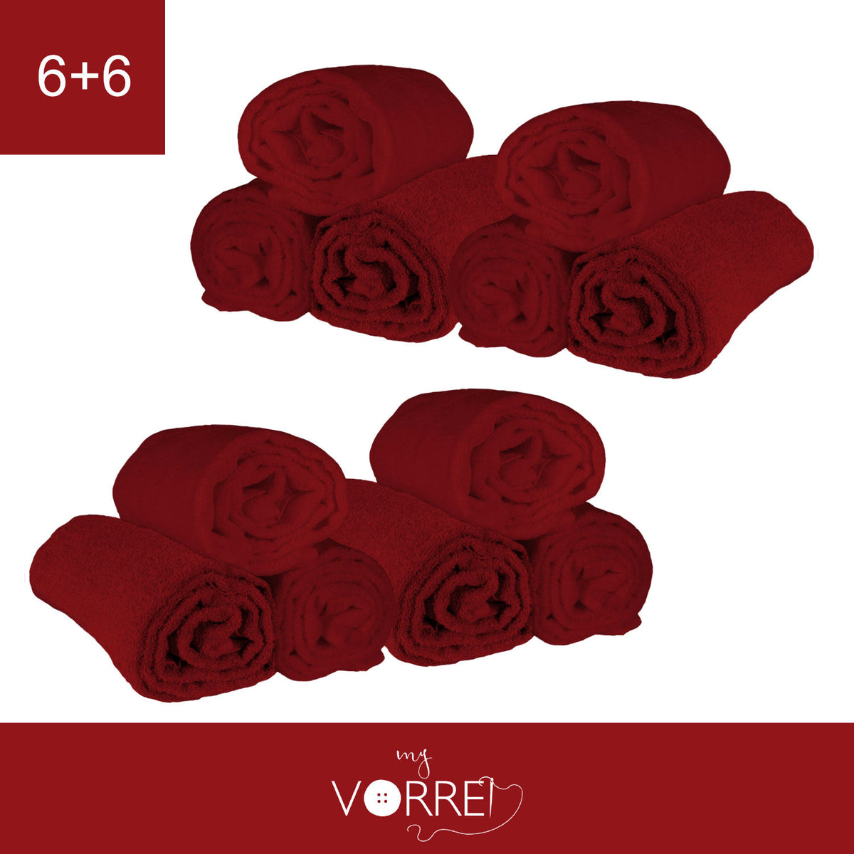 Telo Bagno - 6+6 in Spugna Cotone 100% 450 Gr cm 100x150