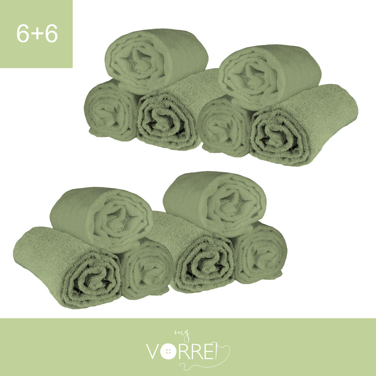 Telo Bagno - 6+6 in Spugna Cotone 100% 450 Gr cm 100x150