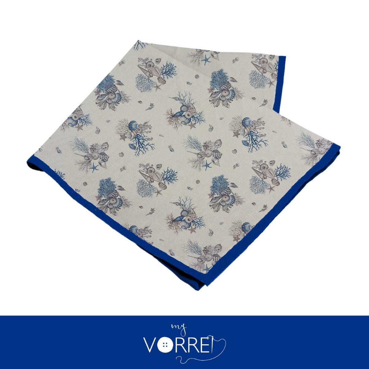 Tovagliolo Fantasia Marina Blu Cotone 100%