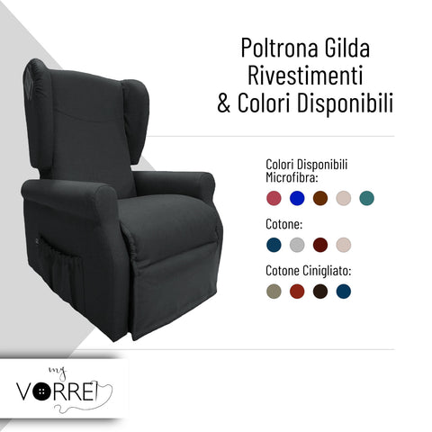 Poltrona Relax 2 Motori | Dispositivo Medico Classe 1 IVA 4% per gli aventi diritto | con Kit Roller | 3 Tipi di Rivestimento | Gilda
