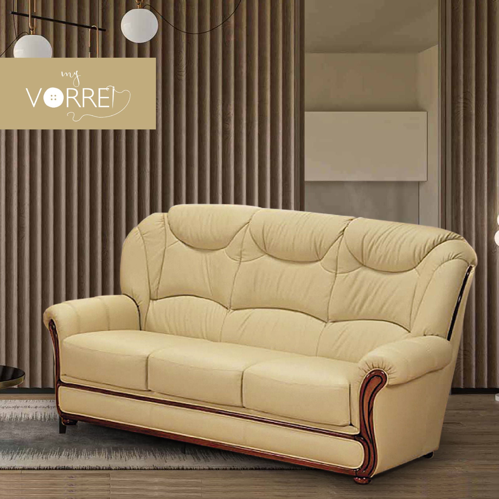 Divano Vanity effetto Vintage Marrone Scuro