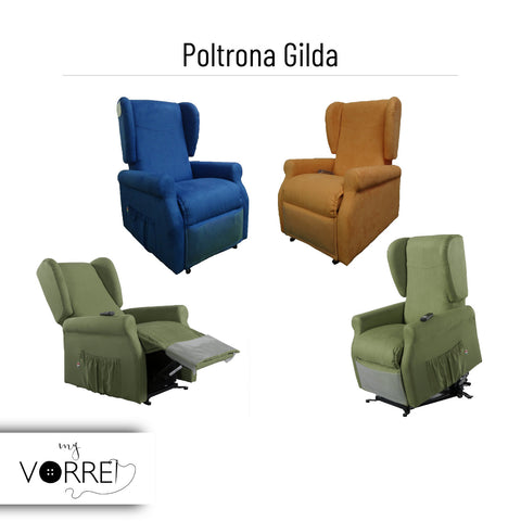 Poltrona Relax 2 Motori | Dispositivo Medico Classe 1 IVA 4% per gli aventi diritto | con Kit Roller | 3 Tipi di Rivestimento | Gilda