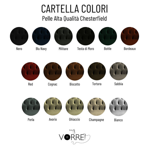 Divano 3 Posti Chesterfield in 5 tipi di Vera Pelle  | Made in Italy |cm 220x85 h 72 | Spedizione Gratuita dei campioni della Pelle in tutta Europa