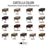 Pouf in Vera Pelle o Tessutoin 2 Misure | 32 Colori | Spedizione Gratuita dei campioni della Pelle e Tessuto in tutta Europa