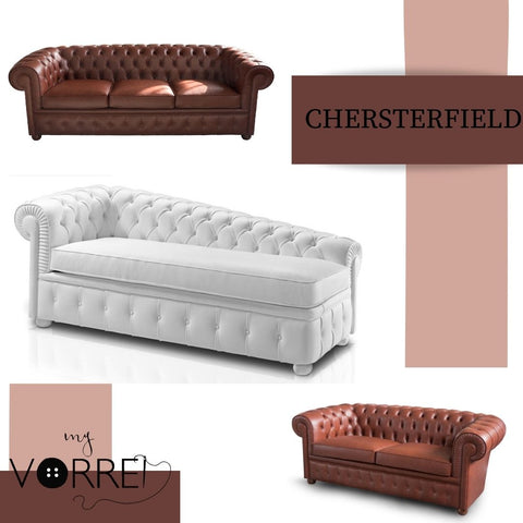 Divano Dormeuse Chesterfield in 5 tipi di Vera Pelle  | Made in Italy |cm 175x83 h 72 | Spedizione Gratuita dei campioni della Pelle in tutta Europa