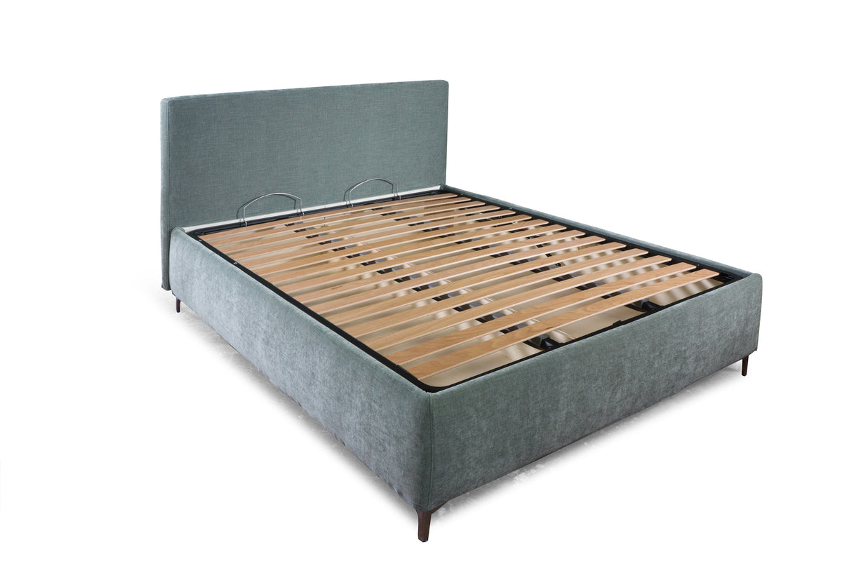 Letto Contenitore su Misura Sfoderabile Con Testiera o Senza | Versione 1 Piazza e Mezzo in 4 misure | Eleganza che dura nel tempo