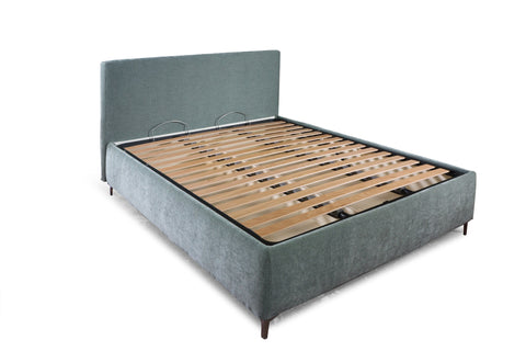 Letto Contenitore su Misura Sfoderabile Con Testiera o Senza | Versione 1 Piazza e Mezzo in 4 misure | Eleganza che dura nel tempo