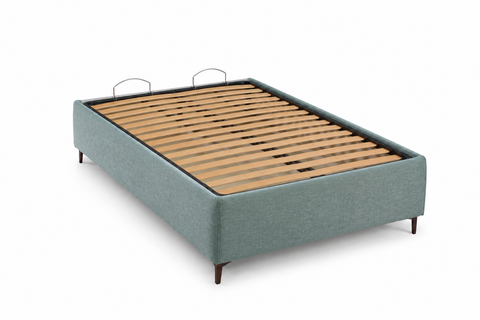 Letto Contenitore su Misura Sfoderabile Con Testiera o Senza | Versione 1 Piazza e Mezzo in 4 misure | Eleganza che dura nel tempo