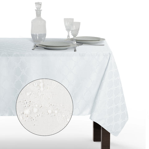 Tovaglia Rettangolare Antimacchia Fiocco Poliestere 100% | Misure Large