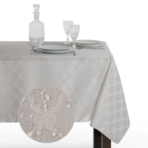 Tovaglia Rettangolare Antimacchia Fiocco Poliestere 100% | Misure Extra
