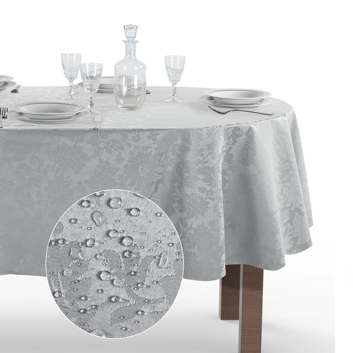 Tovaglia Ovale Antimacchia Jacquard Poliestere 100%
