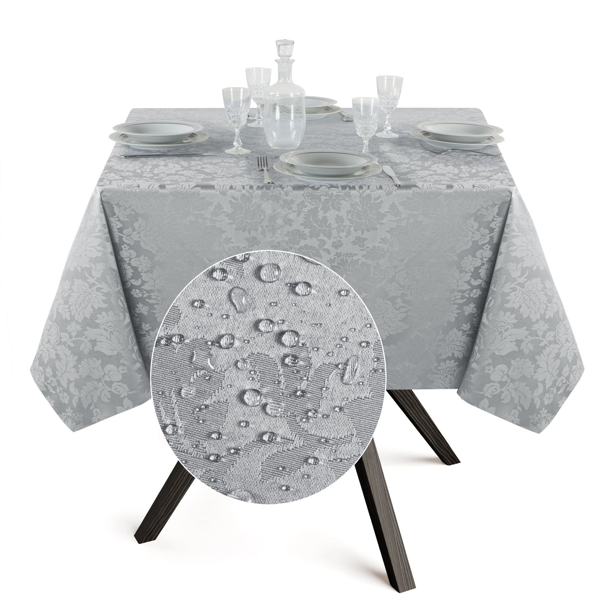 Tovaglia Quadrata Antimacchia Jacquard in Poliestere 100% | Misure Small