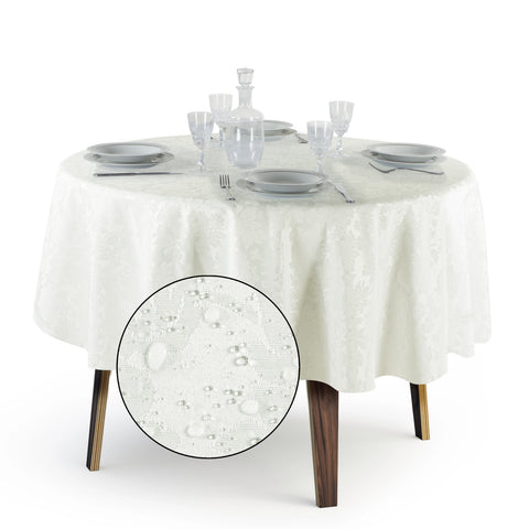 Tovaglia Rotonda Antimacchia Jacquard in Poliestere 100% | Misure Small
