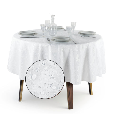 Tovaglia Rotonda Antimacchia Jacquard in Poliestere 100% | Misure Small