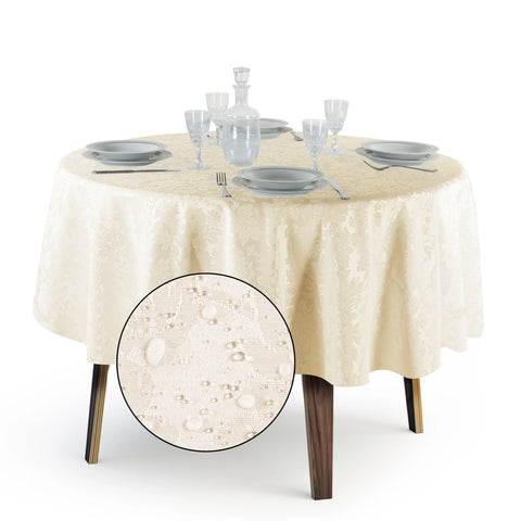 Tovaglia Rotonda Antimacchia Jacquard in Poliestere 100% | Misure Small