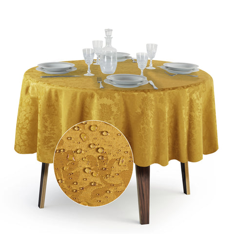 Tovaglia Rotonda Antimacchia Jacquard in Poliestere 100% | Misure Large