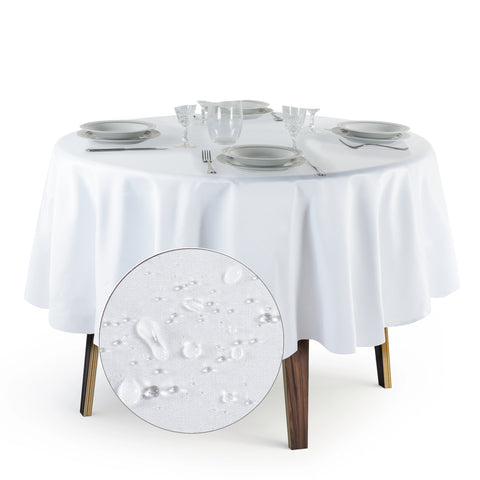 Tovaglia Rotonda Antimacchia Unito in Poliestere 100% | Misure Small