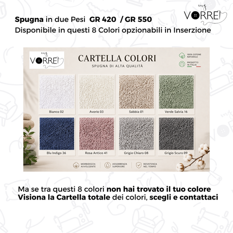 Asciugamani Viso+Ospite | 100% Cotone | 2 Pesi | Personalizzabili
