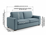 Divano Pronto Letto Professionale | Disponibile in 4 Misure | Materasso Alto fino a 18 cm | Ideale per Case Vacanza e Hotel