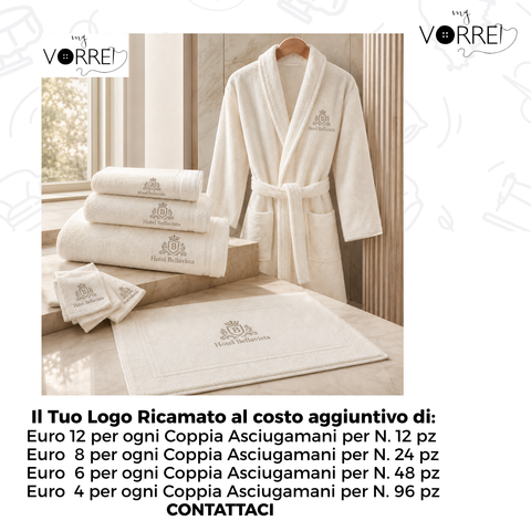 Asciugamani Viso+Ospite | 100% Cotone | 2 Pesi | Personalizzabili