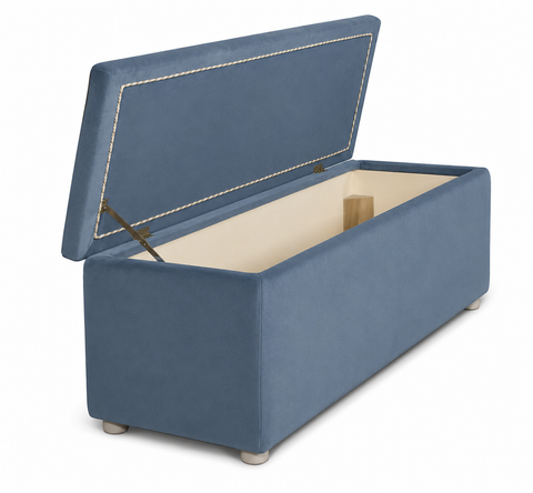 Pouf Rettangolare Scendiletto Contenitore 90x45 h45 cm | Eleganza e Funzionalità su Misura