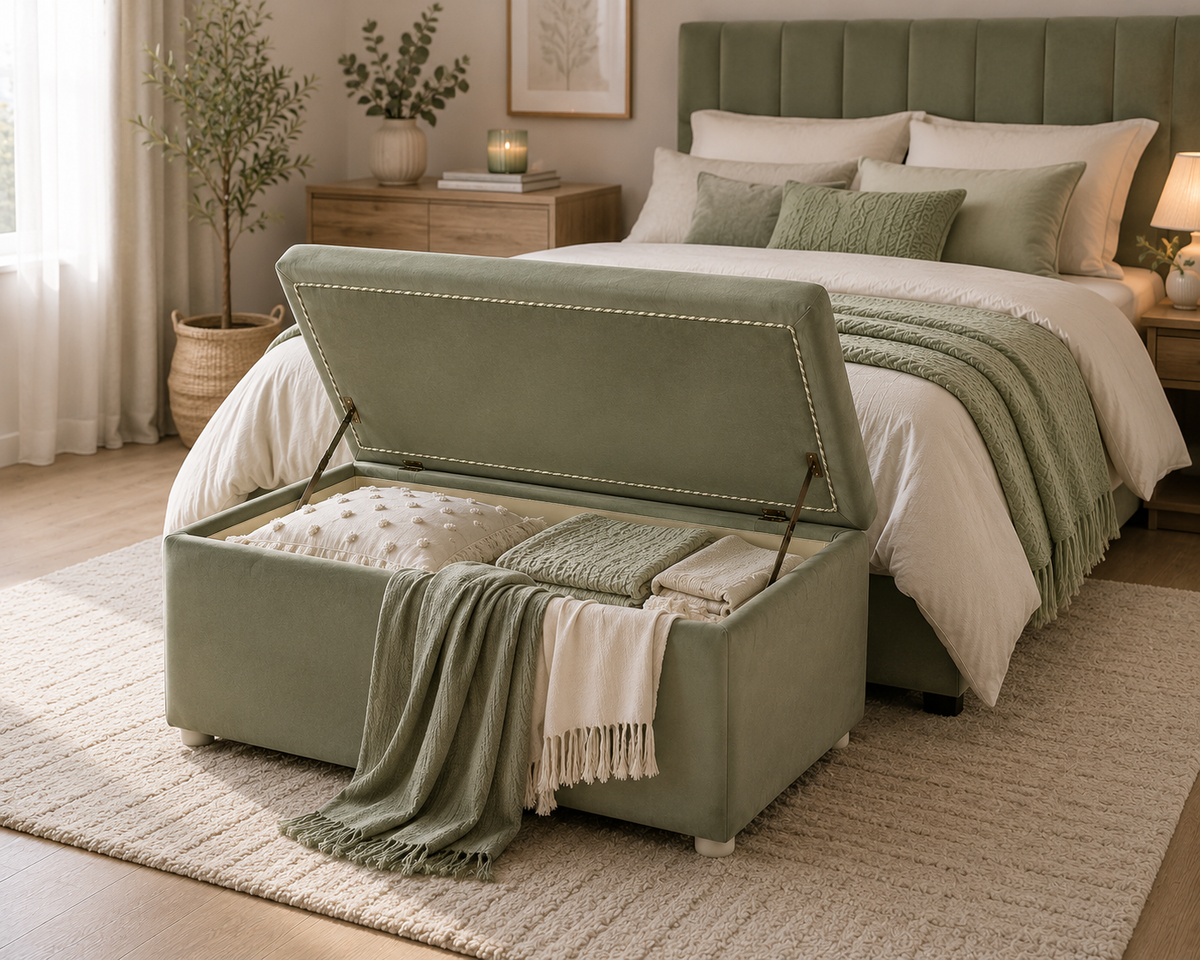 Pouf Rettangolare Scendiletto Contenitore 90x45 h45 cm | Eleganza e Funzionalità su Misura